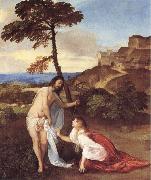 TIZIANO Vecellio Christ and Maria Magdalena Sweden oil painting artist